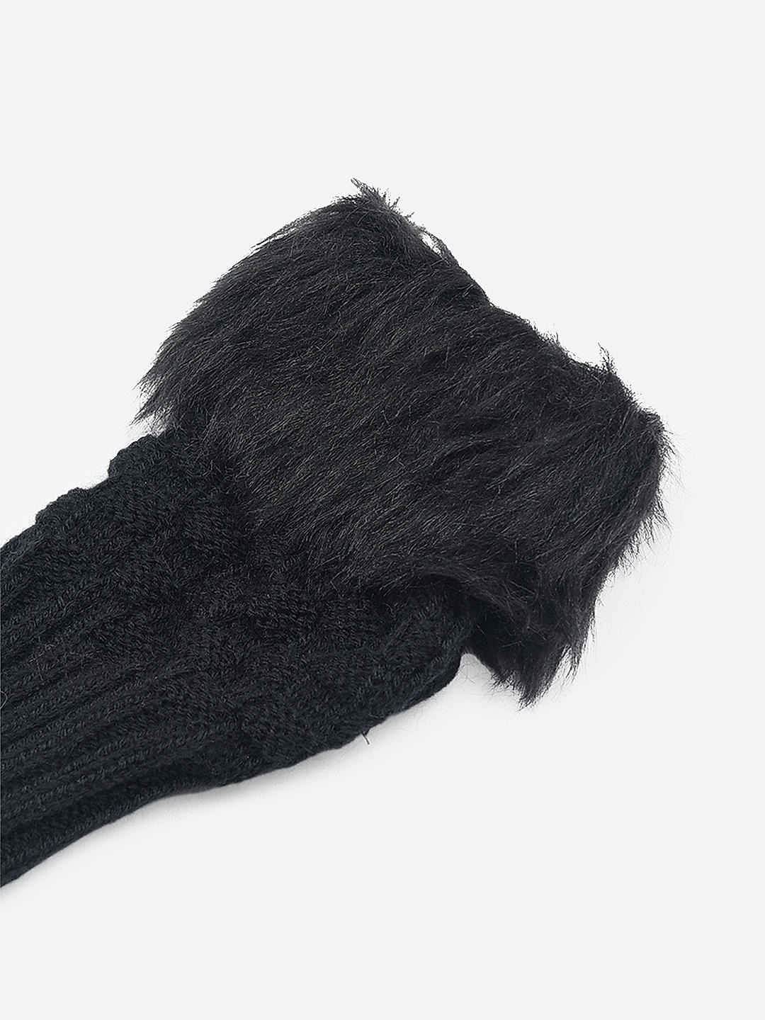 Fur scarf and sale gloves