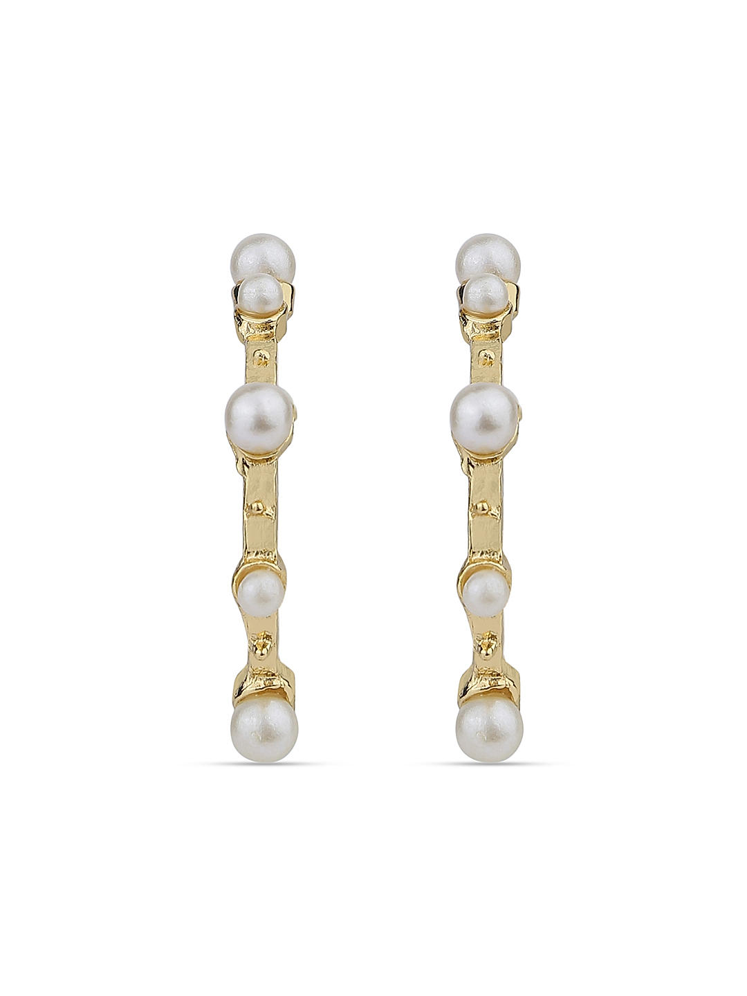 Buy Silvermerc Designs Gold Plated Contemporary Shaped Half Hoop Earrings -  Earrings for Women 25647714 | Myntra