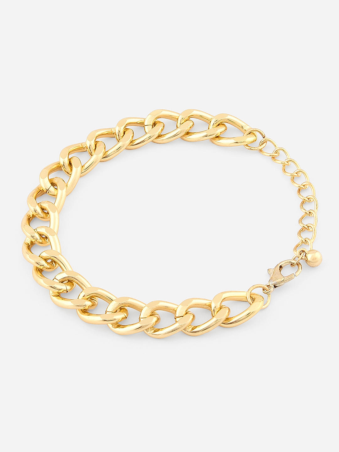 Buy Lilly & Sparkle Women Set of 3 Gold-Plated Acetate Link Chain Bracelet  online