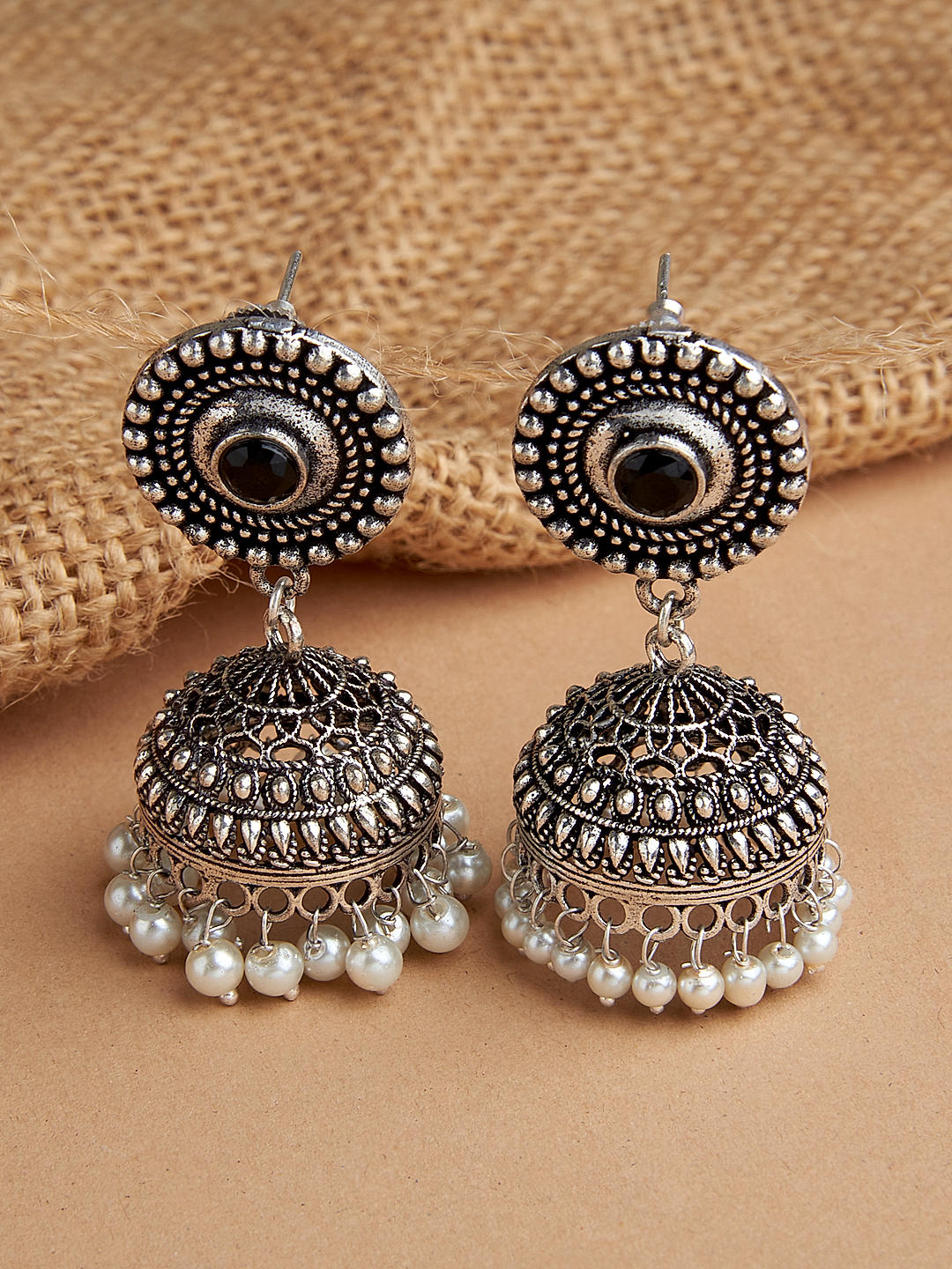 Yadeep India Traditional Metal German Silver Jhumka Earrings for Women &  Girls – yadeepjewels