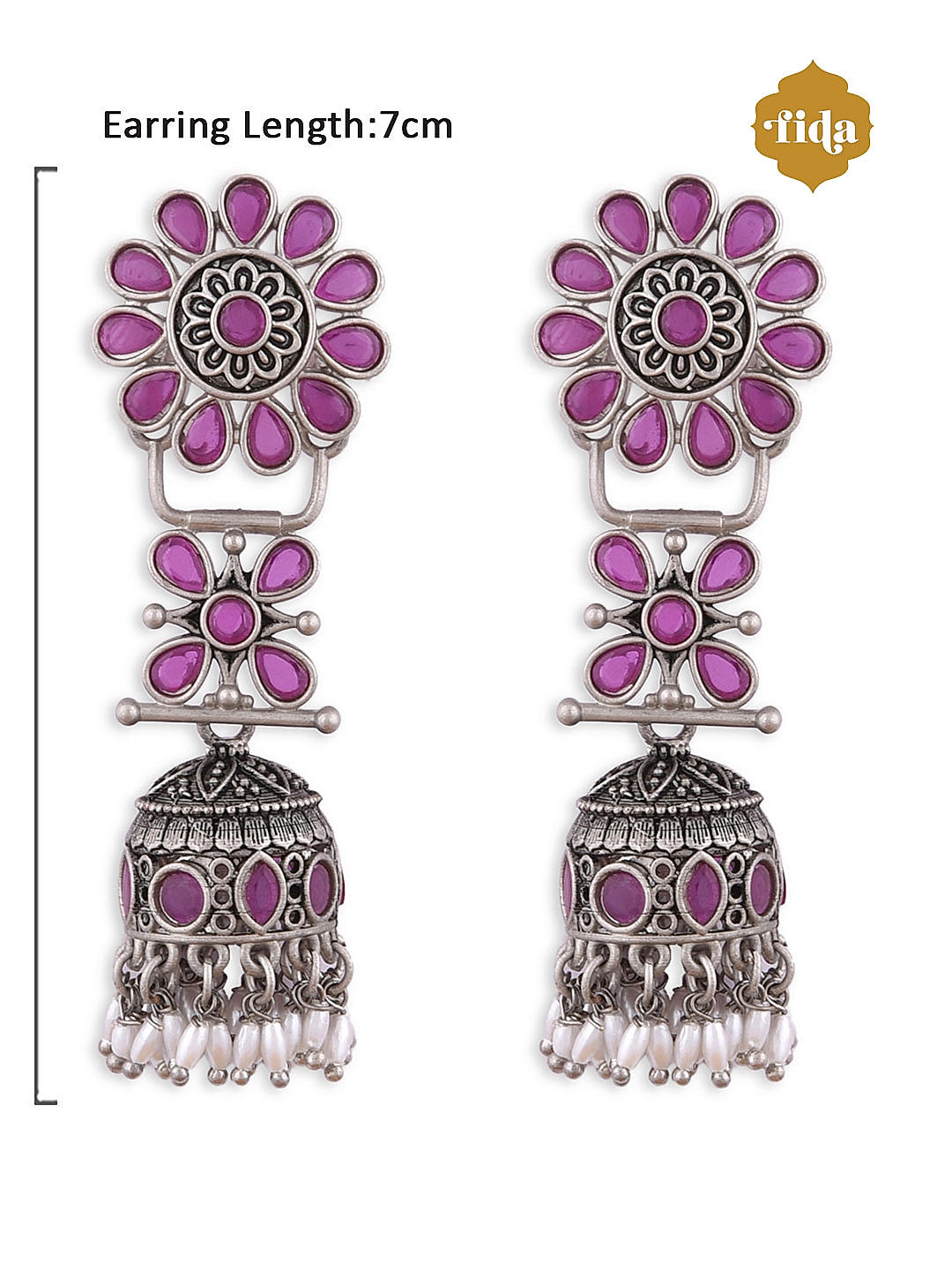 Buy Zaveri Pearls Purple Stone & Austrian Diamond Earring-ZPFK15884 Online  At Best Price @ Tata CLiQ