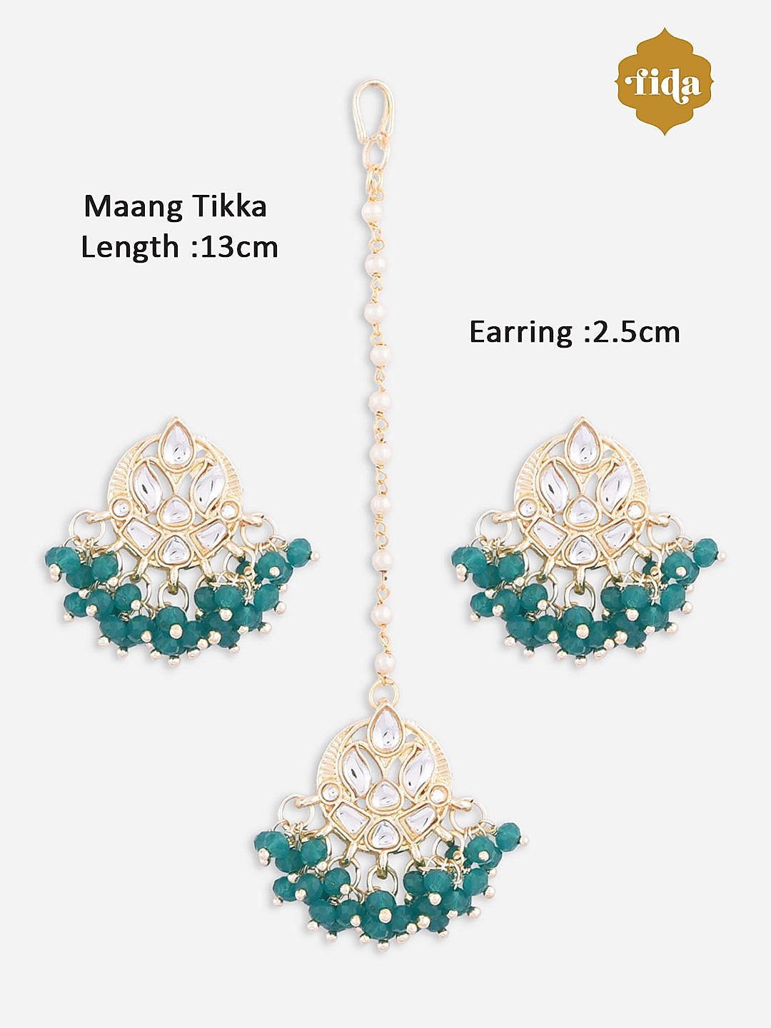 Amazon.com: Bindhani Golden Rhinestone Head Piece Maang Tikka & Indian  Earrings For Women: Clothing, Shoes & Jewelry