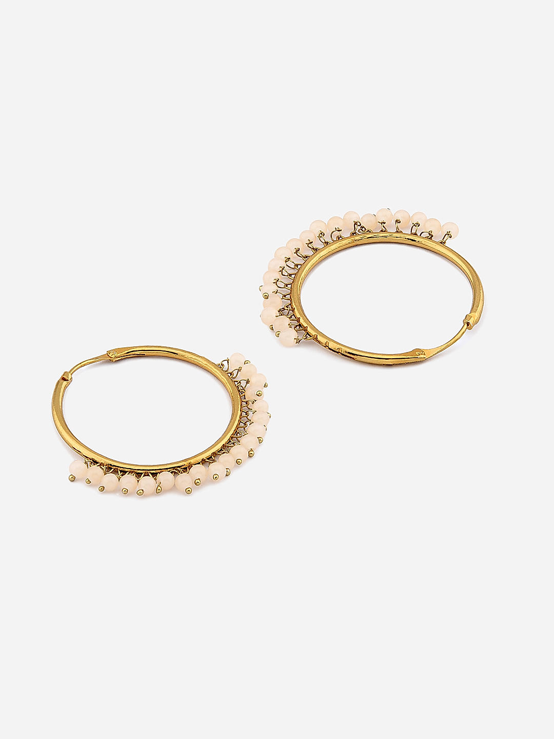 Diamond hoop earrings in pink gold  KLENOTA