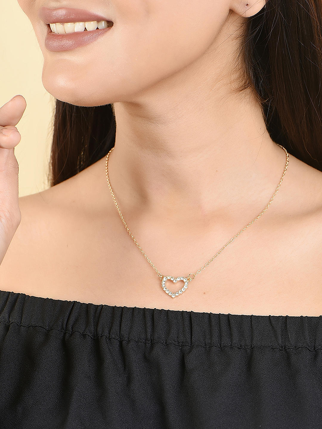 Heart shaped charm on sale necklace