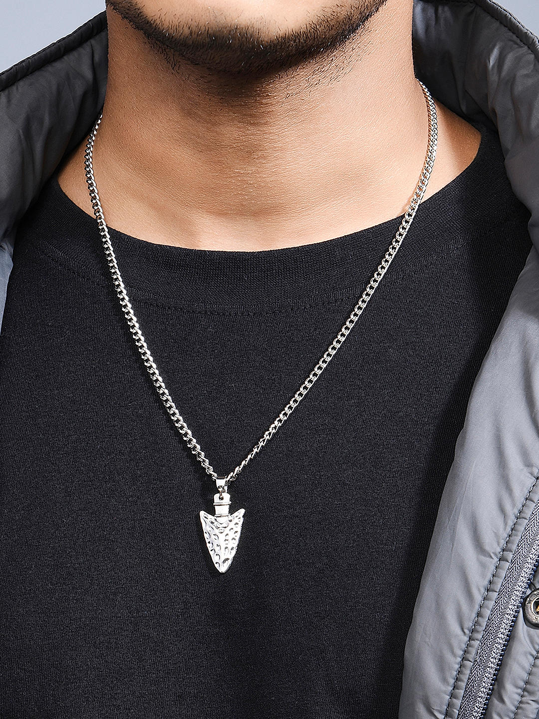 Men of Platinum | Arrow Pendant for Men with a Touch of Rose Gold JL P