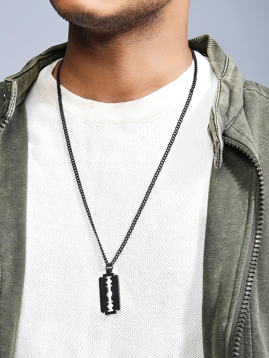 Amazon.com: Hot Classic Rectangle Pendant Necklace Men Stainless Steel Black  Color Cuban Chain Necklace for Men Jewelry Gift : Clothing, Shoes & Jewelry