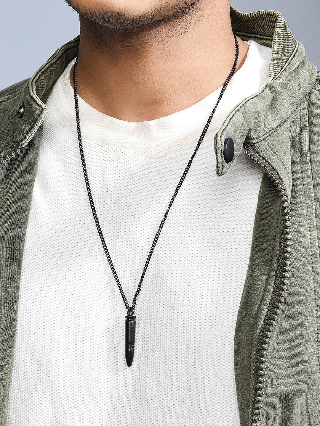 Long Black Beaded Necklace With Arrowhead Pendant | Classy Men Collection