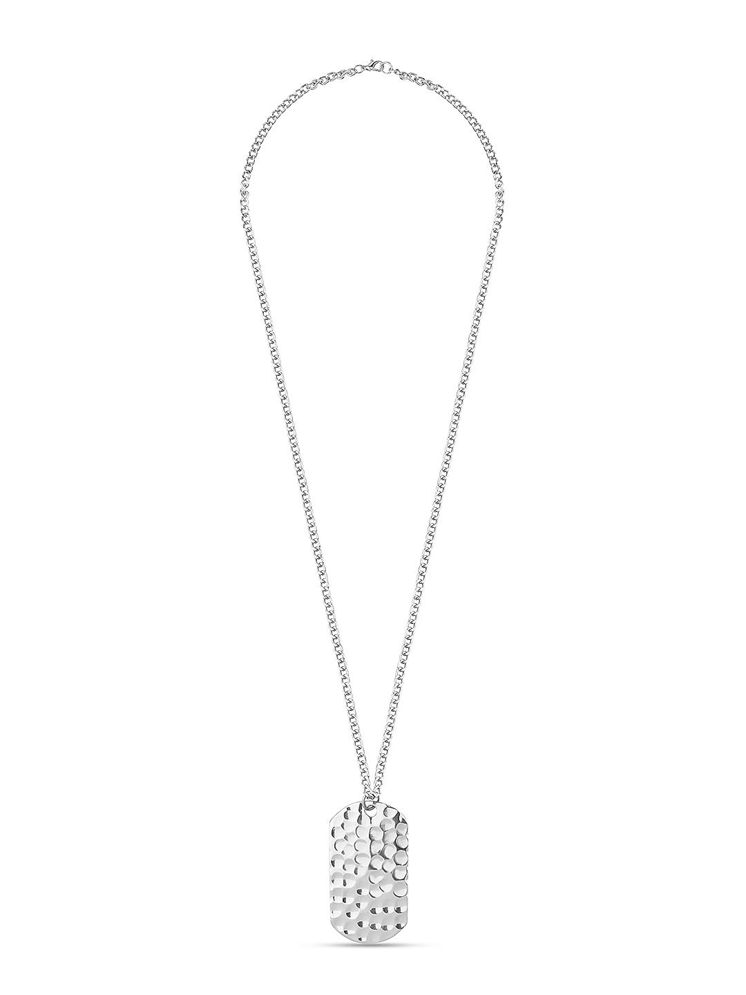 Silver Dog Tag Necklace with Diamonds - The Diamond Setter