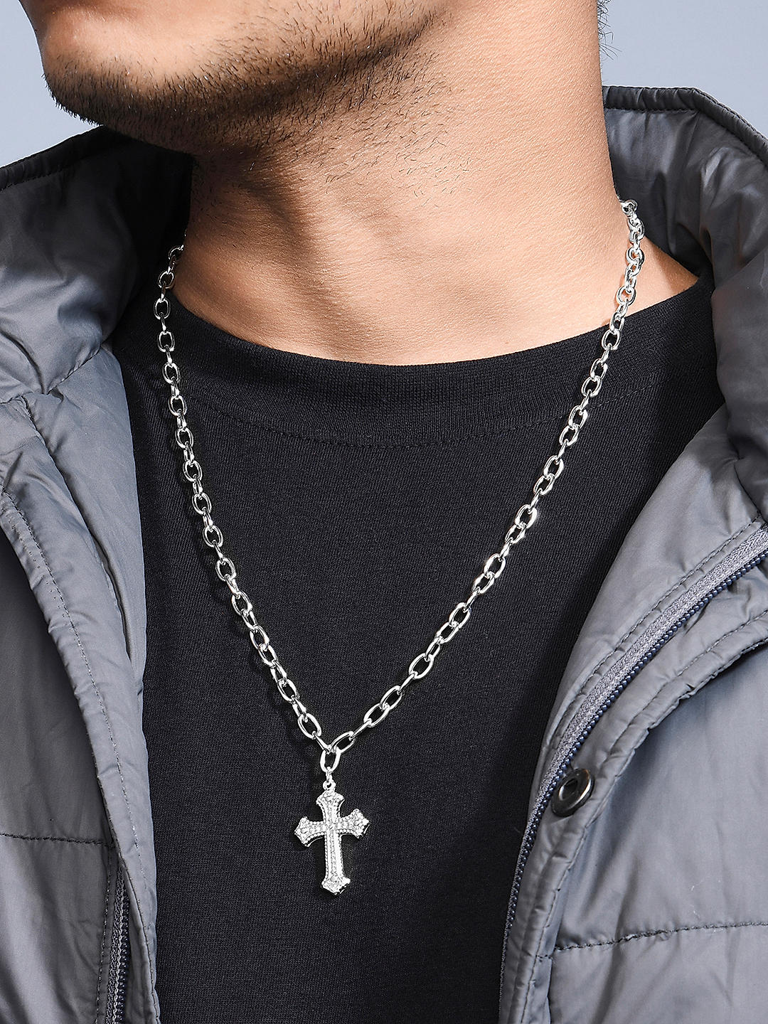 Mens Irish Celtic Knot Cross Pendant Necklace Stainless Steel Chain Silver  Gift | eBay