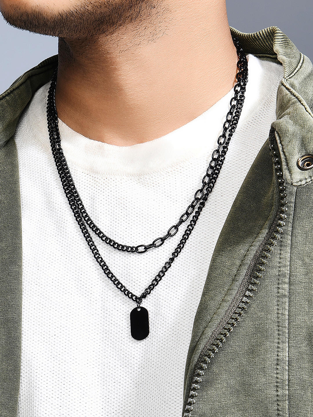 Men's Black Stainless Steel Curb Link Chain Necklace - Walmart.com