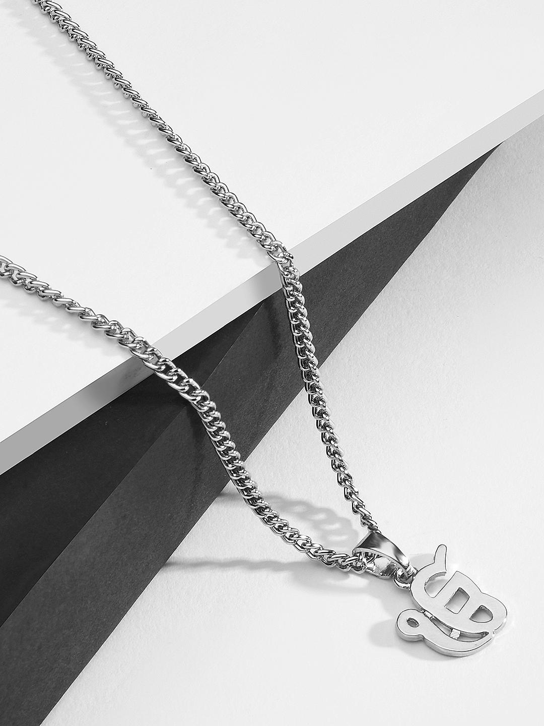 The Bro Code Men Silver-Toned Silver-Plated Necklace