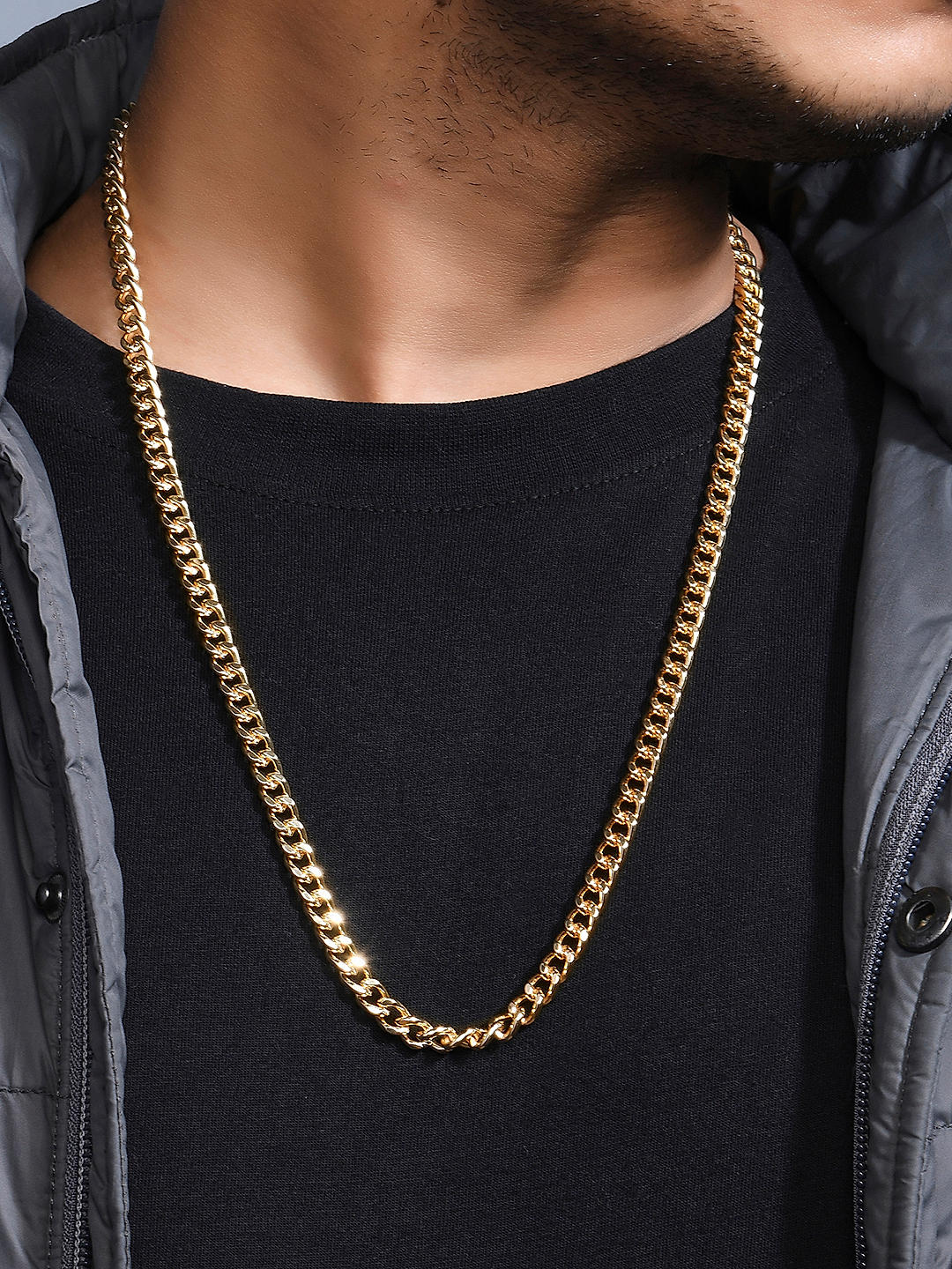 Gold Plated Necklace Long Link | Juulry.com
