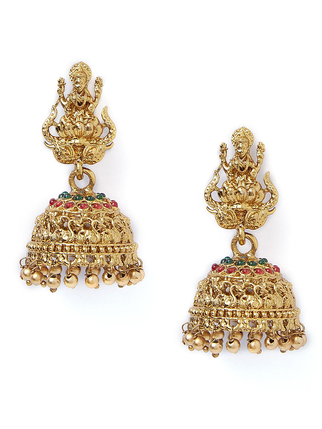 Traditional Big Bridal Palakka Lakshmi Jhumka Earrings |Kollam Supreme