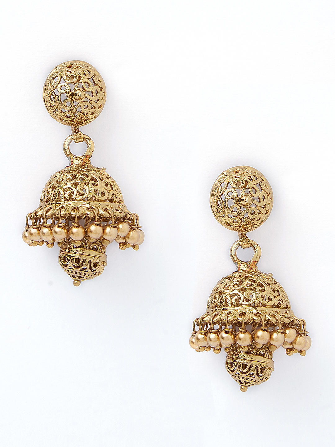 Ethinic South Indian Traditional Gold Jhumka Earring For Women