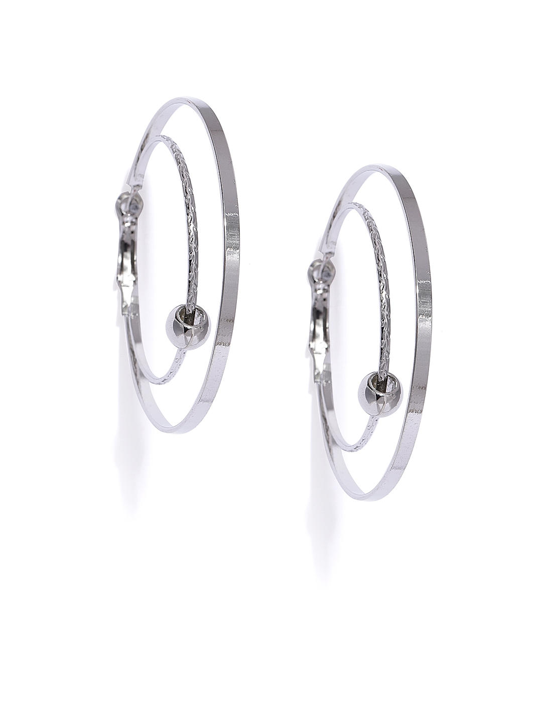 Accessorize London Womens Silver Medium Simple Hoop Earring