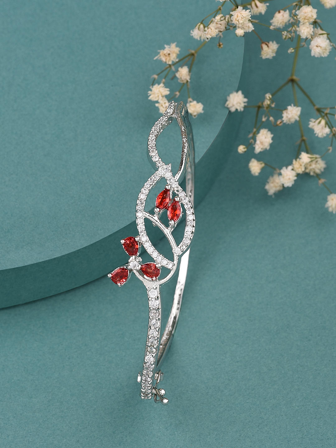 Gold-Plated Red & White Evil Eye Enamelled Bracelet – DIVAWALK | Online  Shopping for Designer Jewellery, Clothing, Handbags in India