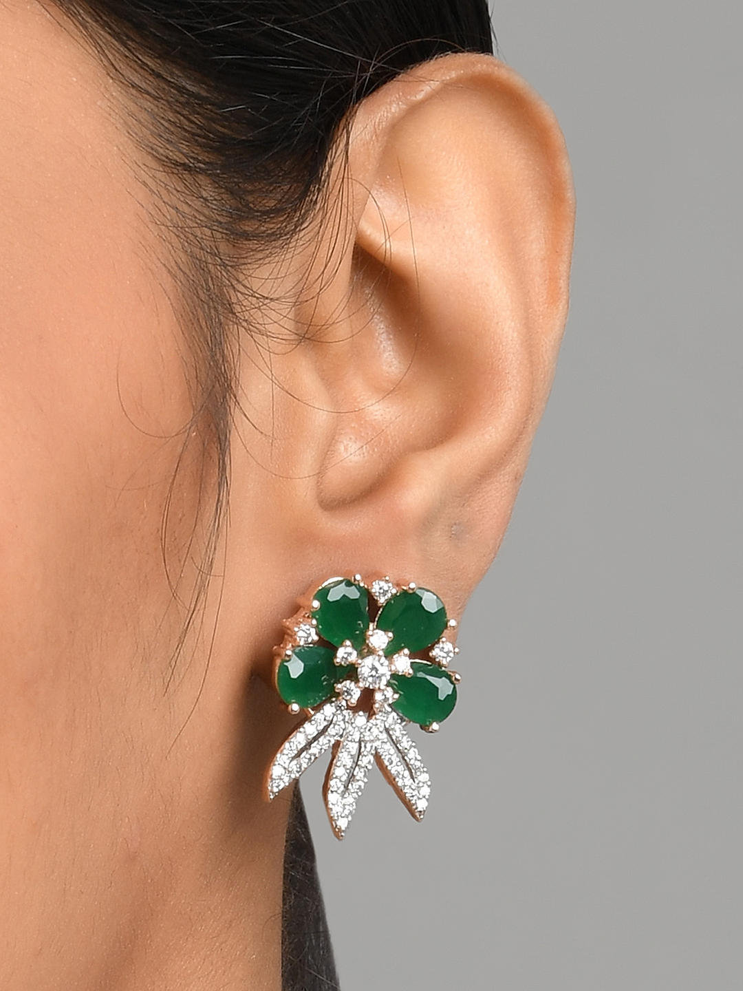Buy The Millennium Gallery Natural Emerald Stone Earrings Original  Certified Panna Stone Earrings Lighweight Emerald Gold Earrings Real Emerald  Ear Studs Pure Green Emerald Ear Tops Princess Cut Earrings at Amazon.in