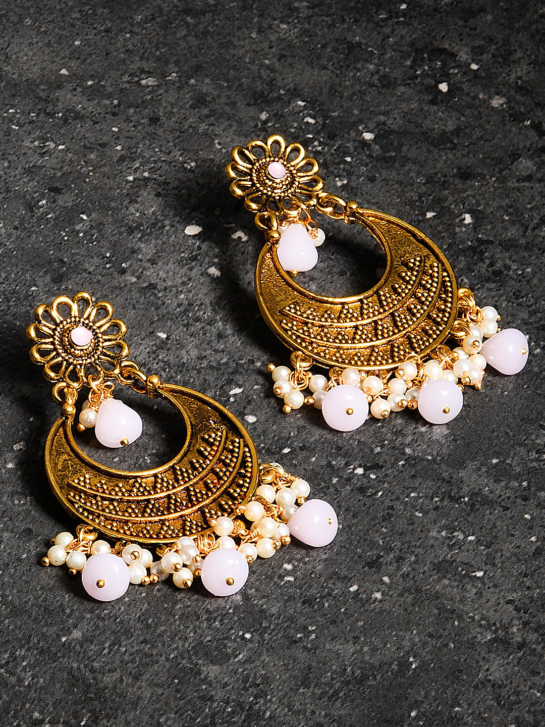 Traditional Gold Plated Chandbali - Mata Payals Exclusive Silver Jewellery