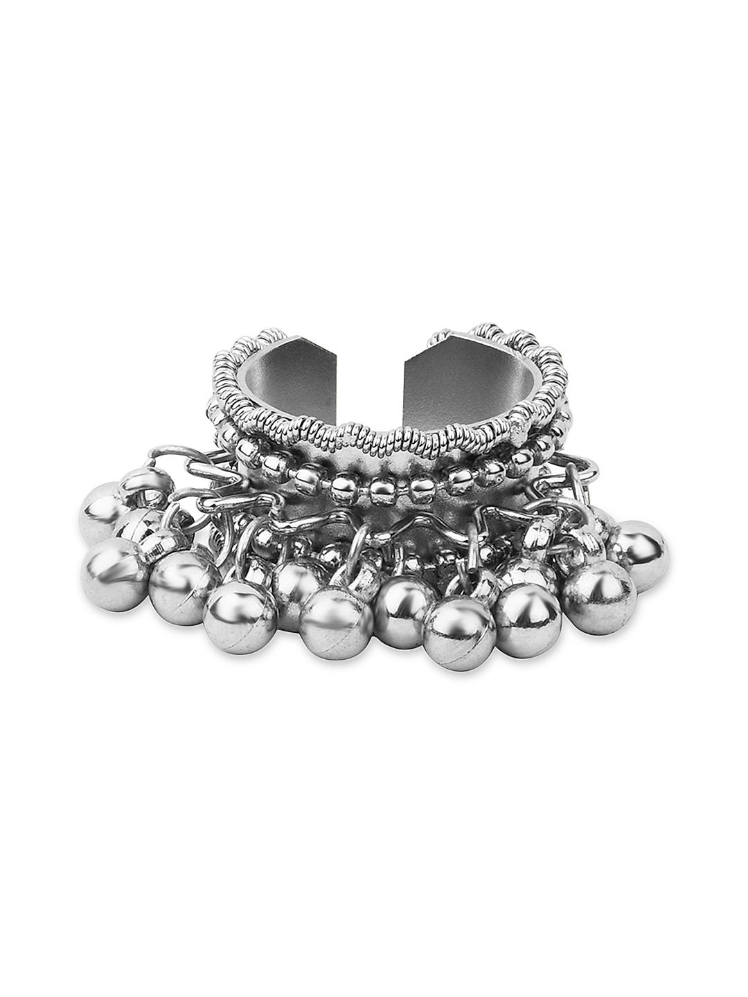 Shop Teejh Ghungroo Silver Oxidised Ghungroo Ring For Women