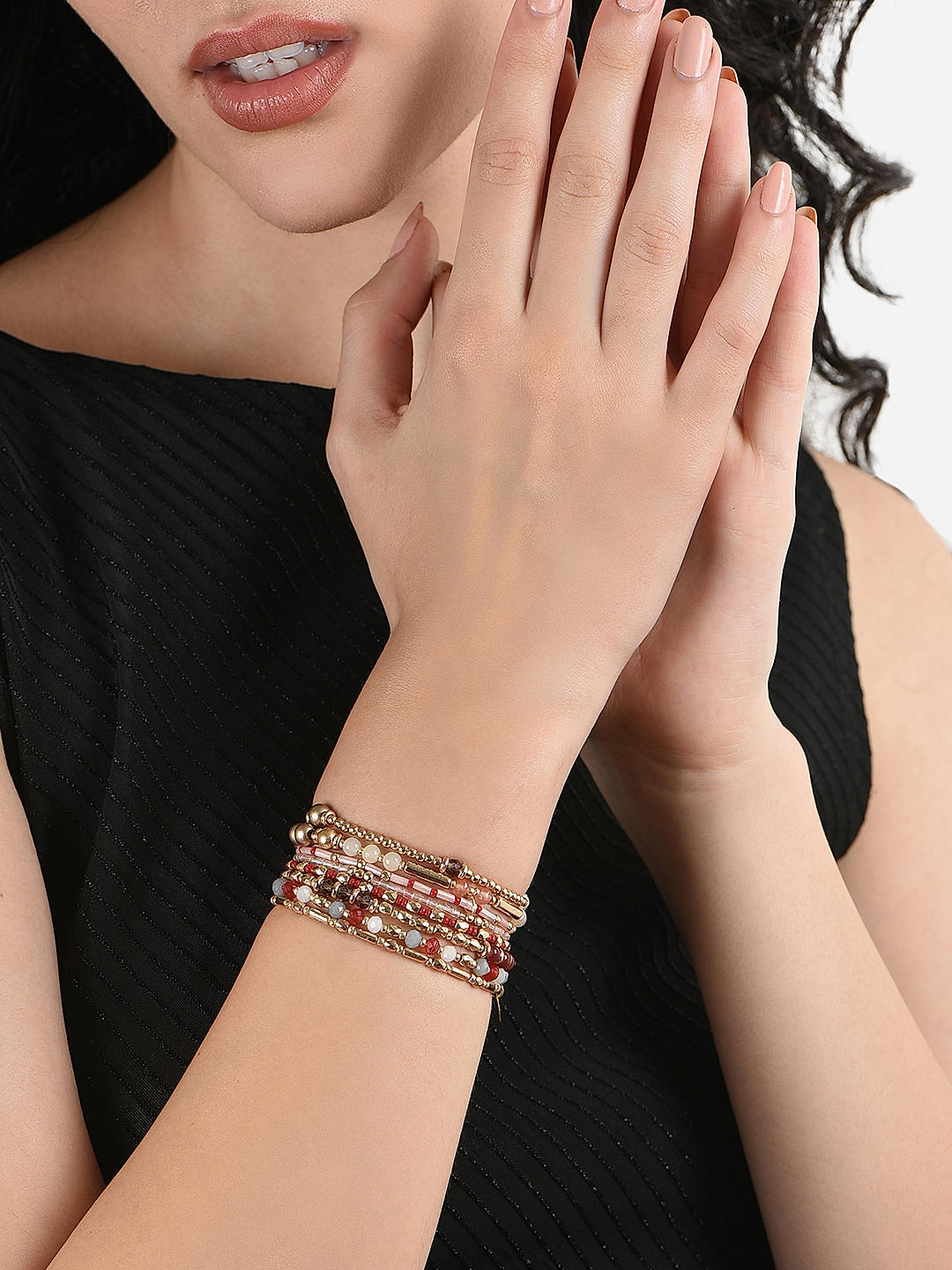 Buy Zaveri Pearls Women Rose Gold Plated Cubic Zirconia Kada Bracelet -  Bracelet for Women 25717026 | Myntra