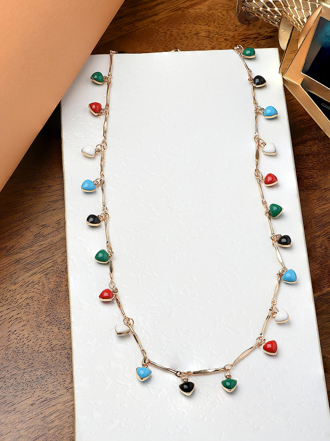 Buy quality 18 KT Gold Multi Color Stone chain in Mumbai