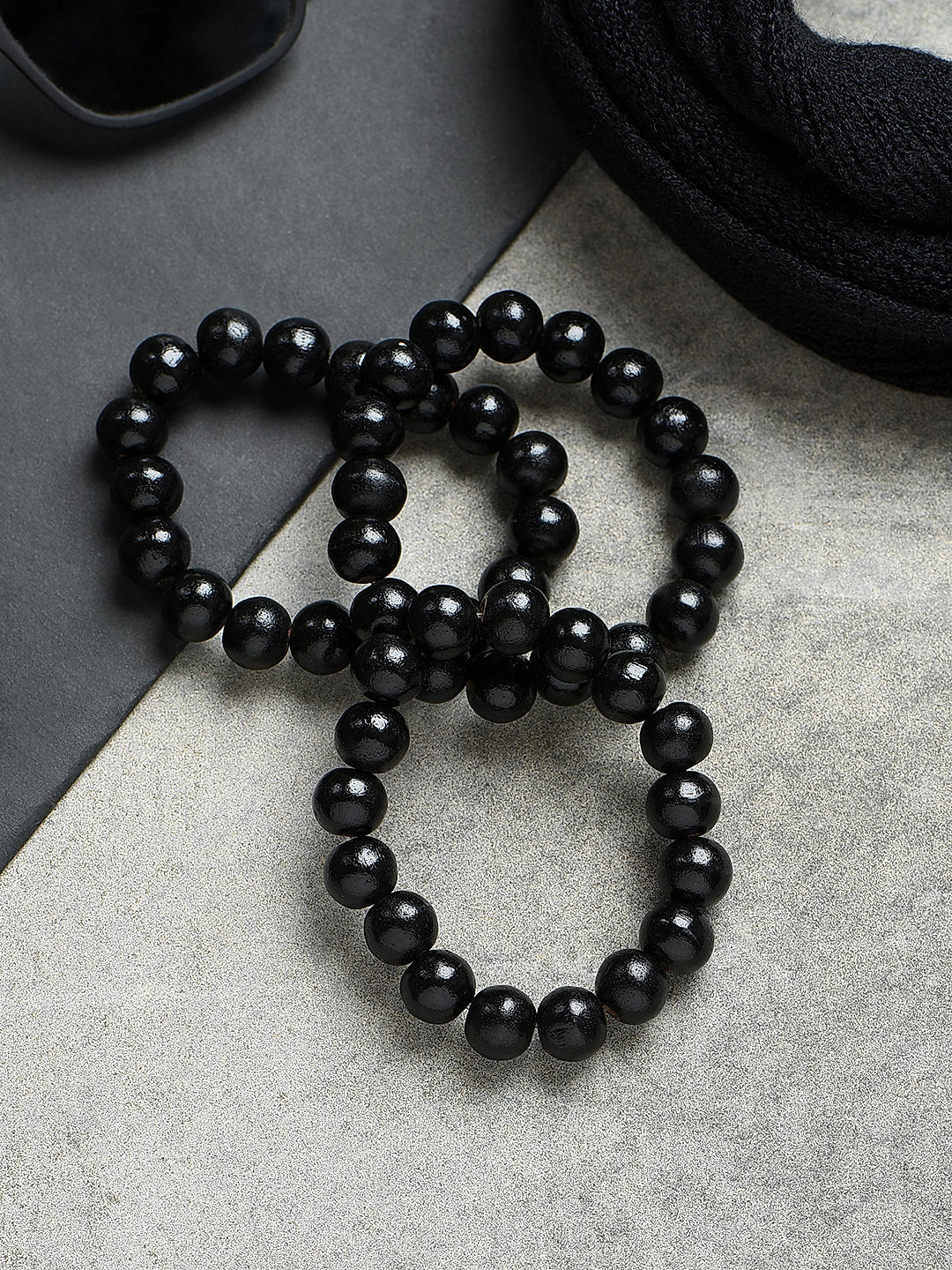 145 - Men's beaded bracelet Onyx black– 877 Workshop
