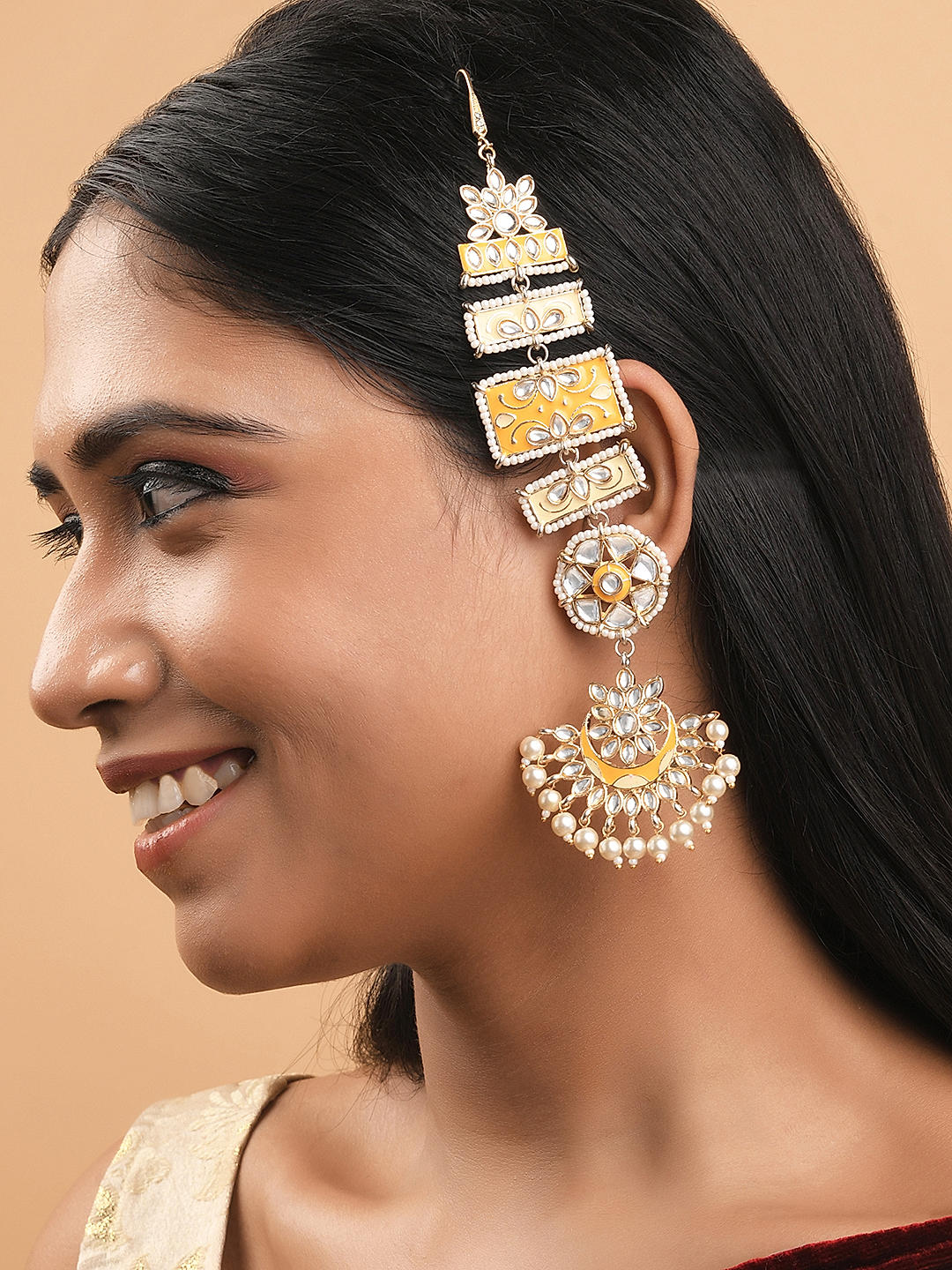 Buy Golden Peacock Stone Kaan Earring Online - Get 50% Off