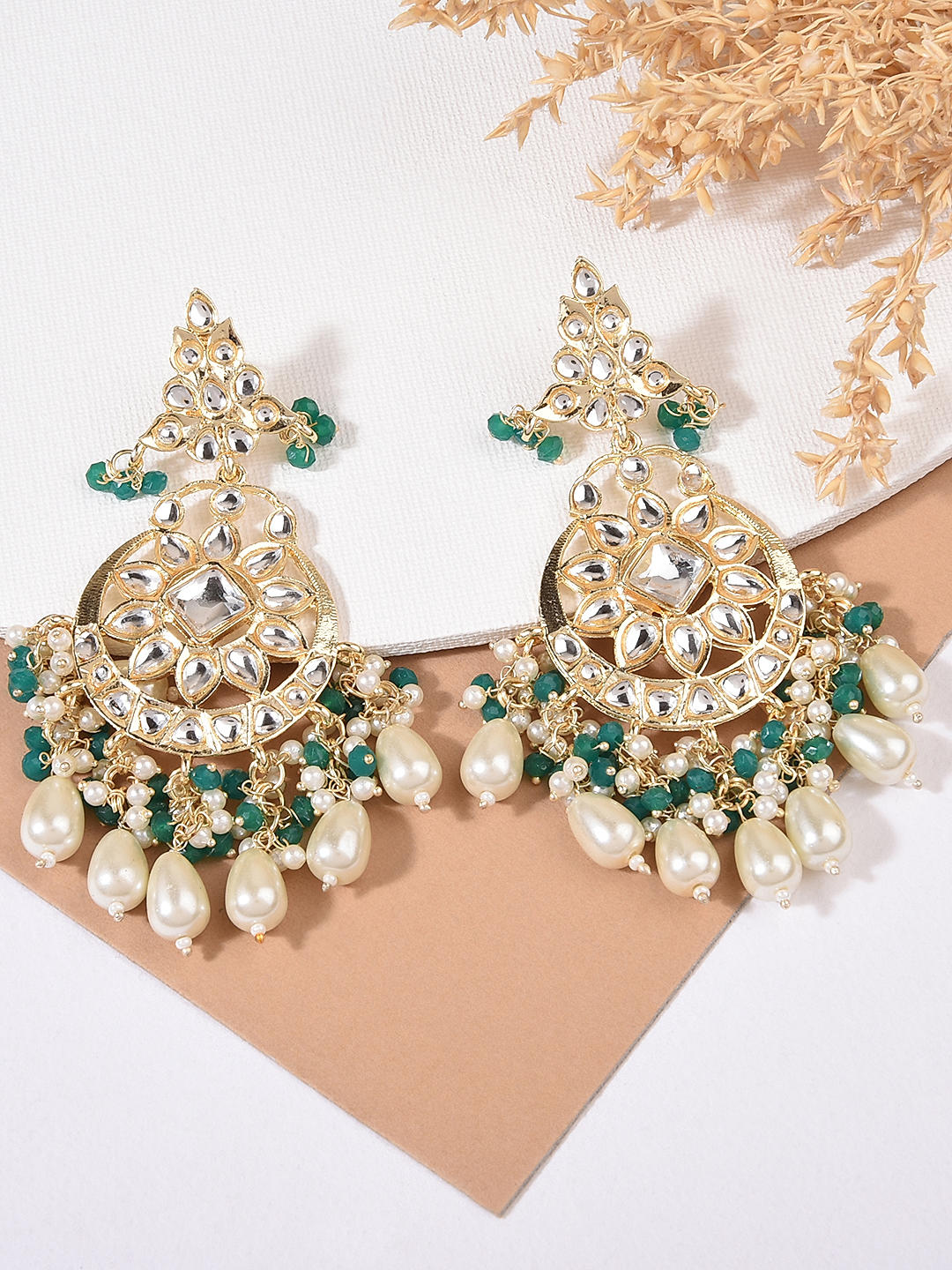 Indian Bollywood 14K Gold Plated Traditional Wedding Green Jhumka Jhumki  Earrings Jewelry Set at Rs 403  Pair in Mumbai