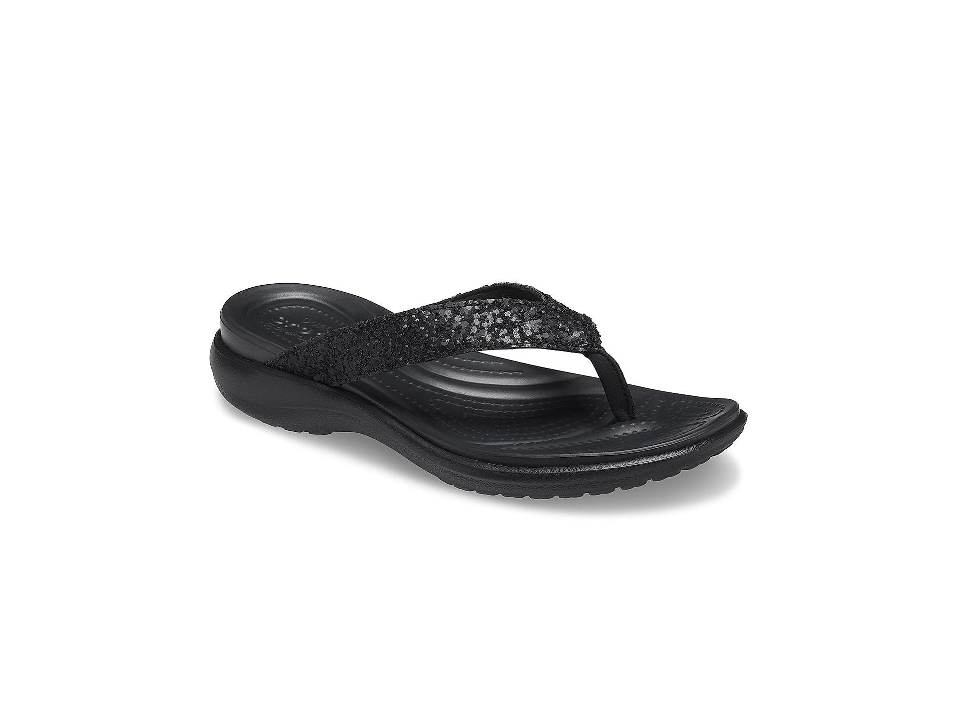 Buy CROCS BLACK WOMEN CAPRI V GLITTER FLIP FLOPS Online at Regal Shoes 7842393