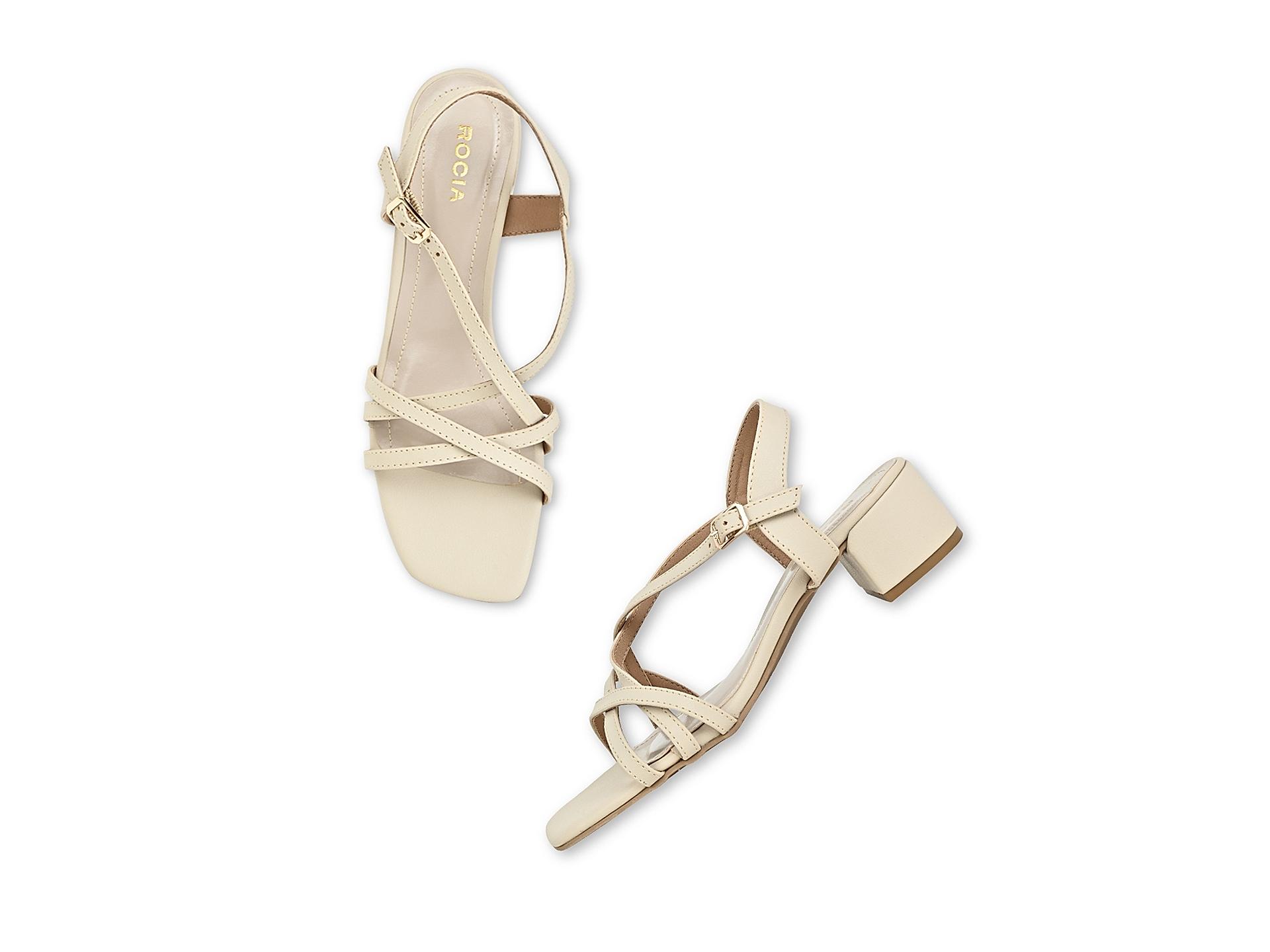 Buy Rocia Cream Women Casual Strappy Box Heel Sandals Online at Regal Shoes 9805997