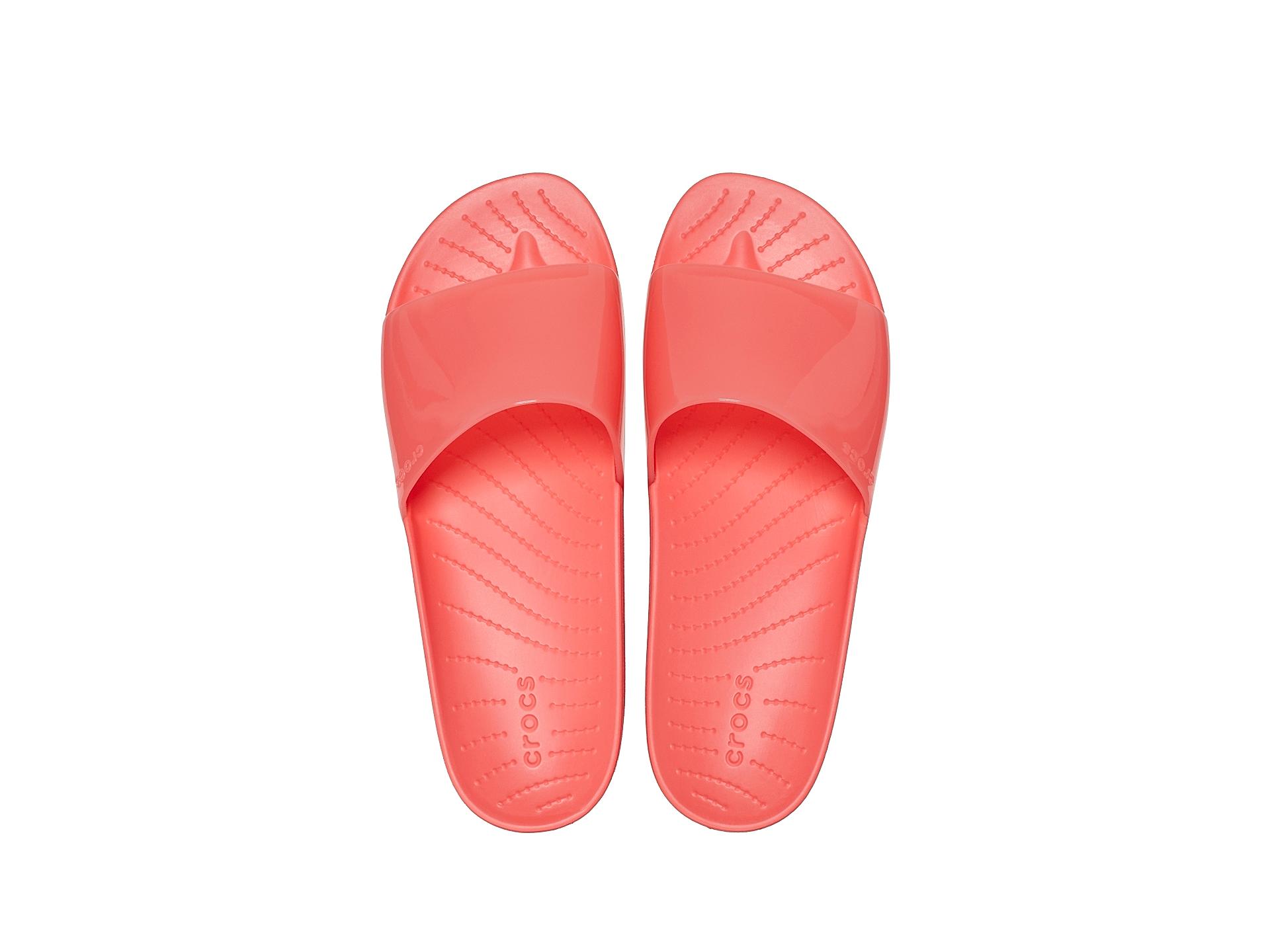 Red croc flip flops clearance