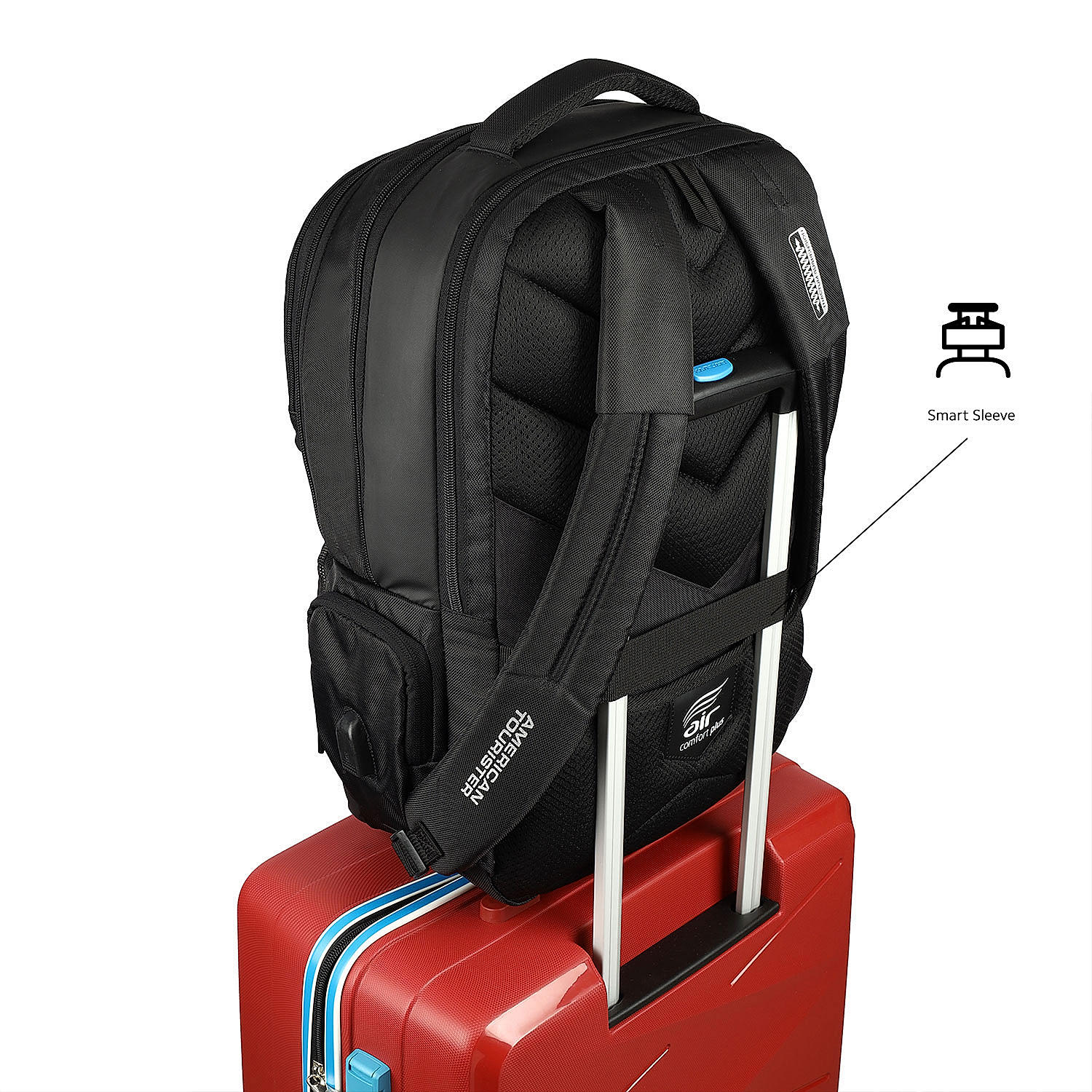 American tourister grey laptop bag with air comfort plus online