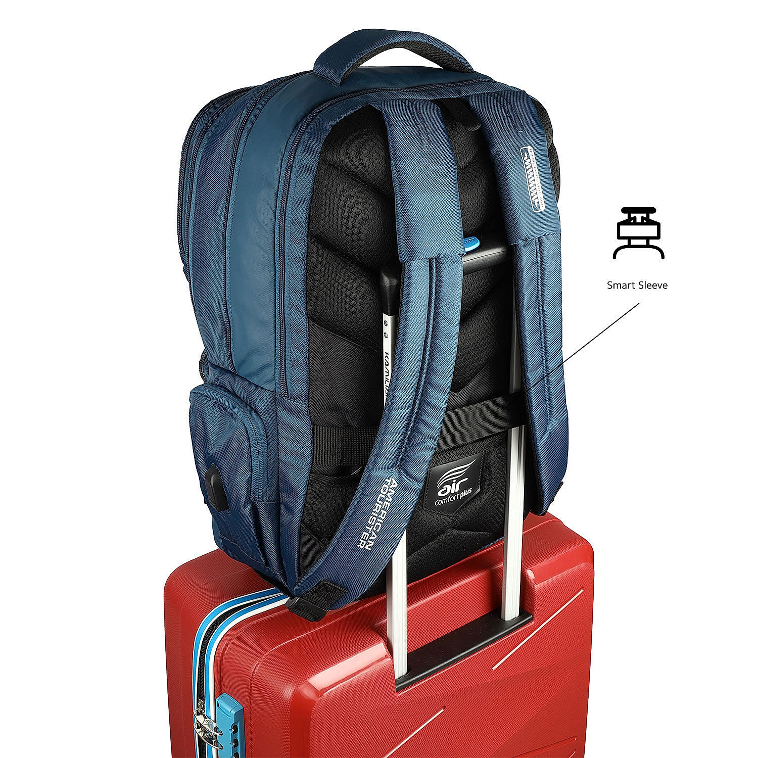American tourister grey laptop bag with air comfort plus outlet