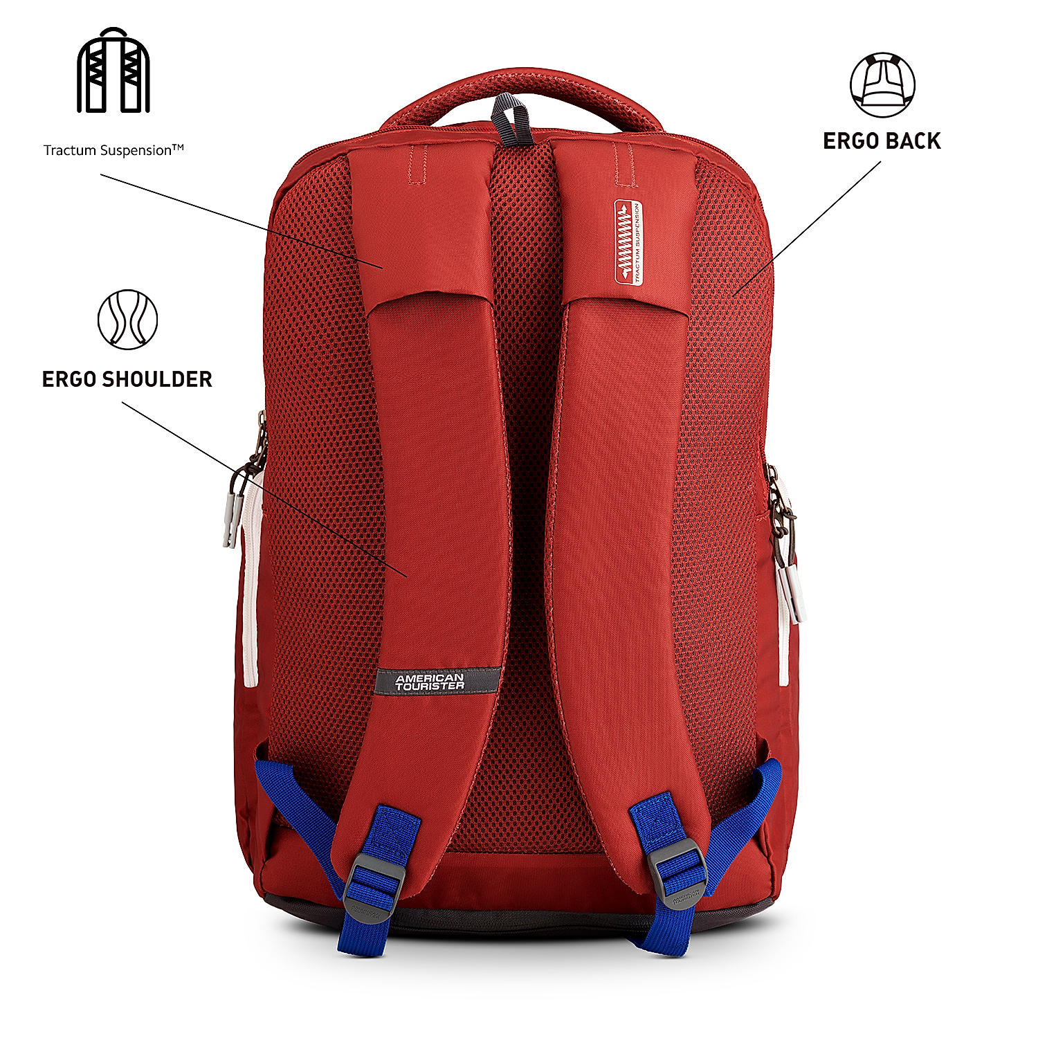American tourister backpack red colour cheap