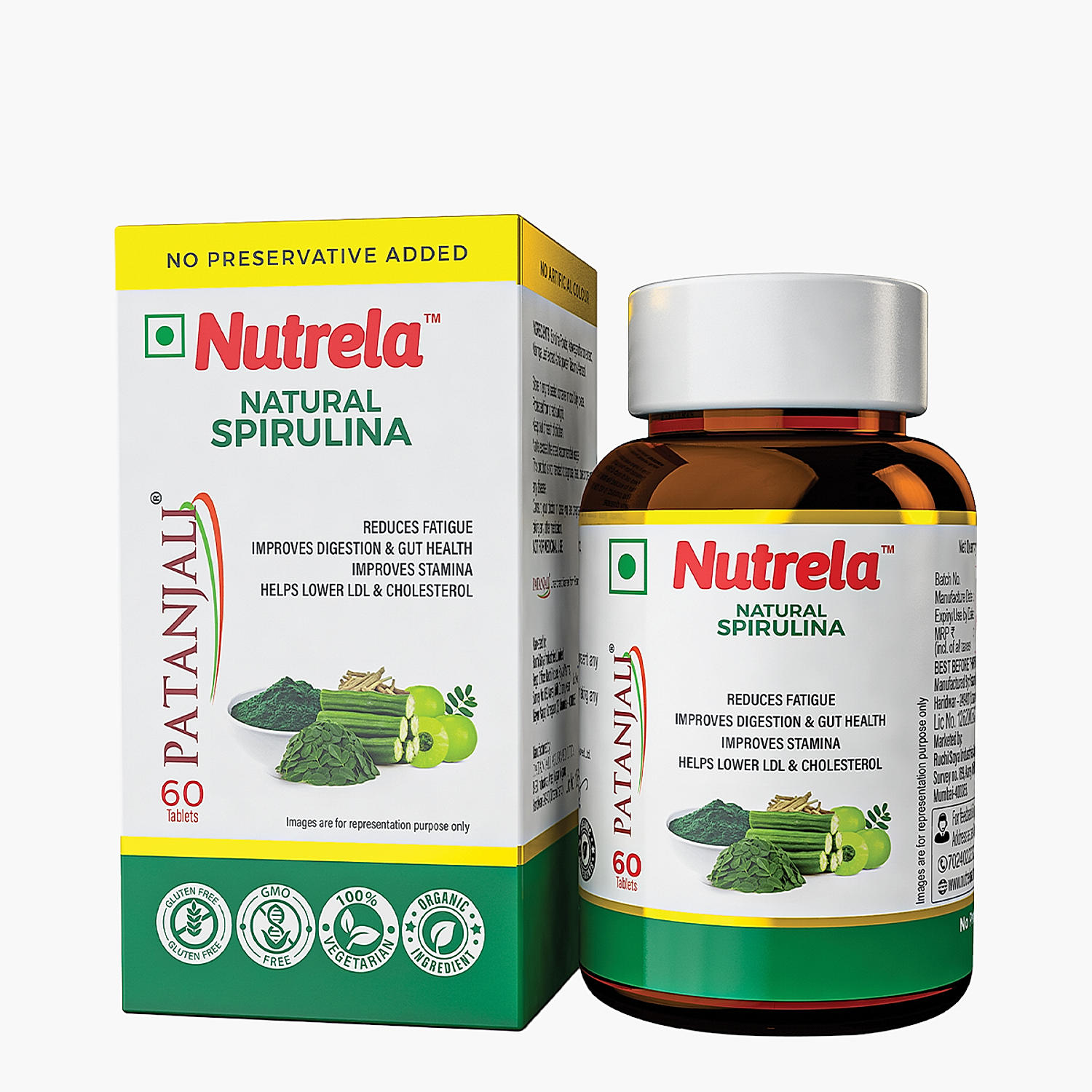 
                     Patanjali Nutrela Natural Spirulina Tablets (Pack of 1)