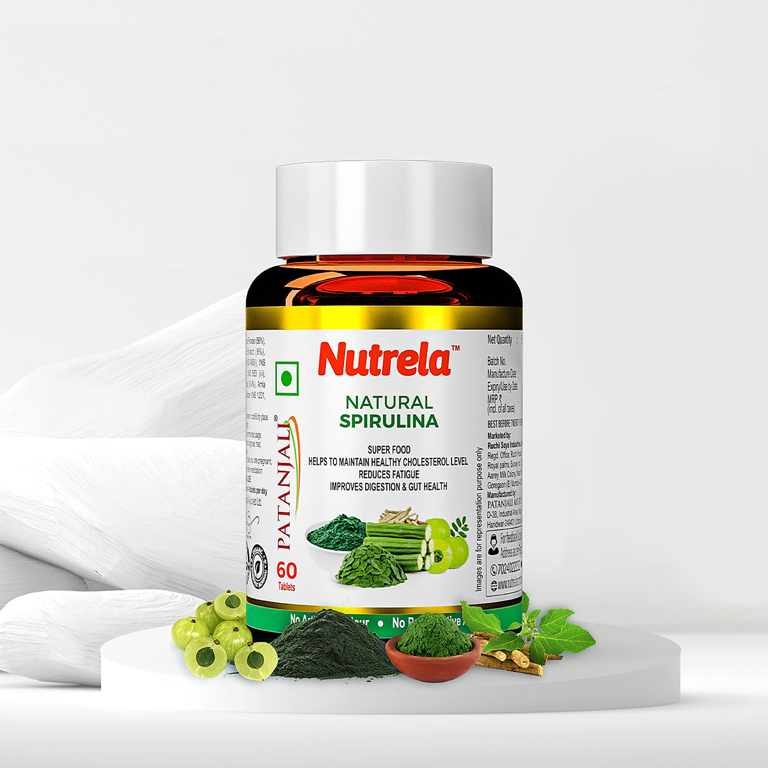 Buy Natural Spirulina Tablets Online at Nutrela Nutrition | 517028