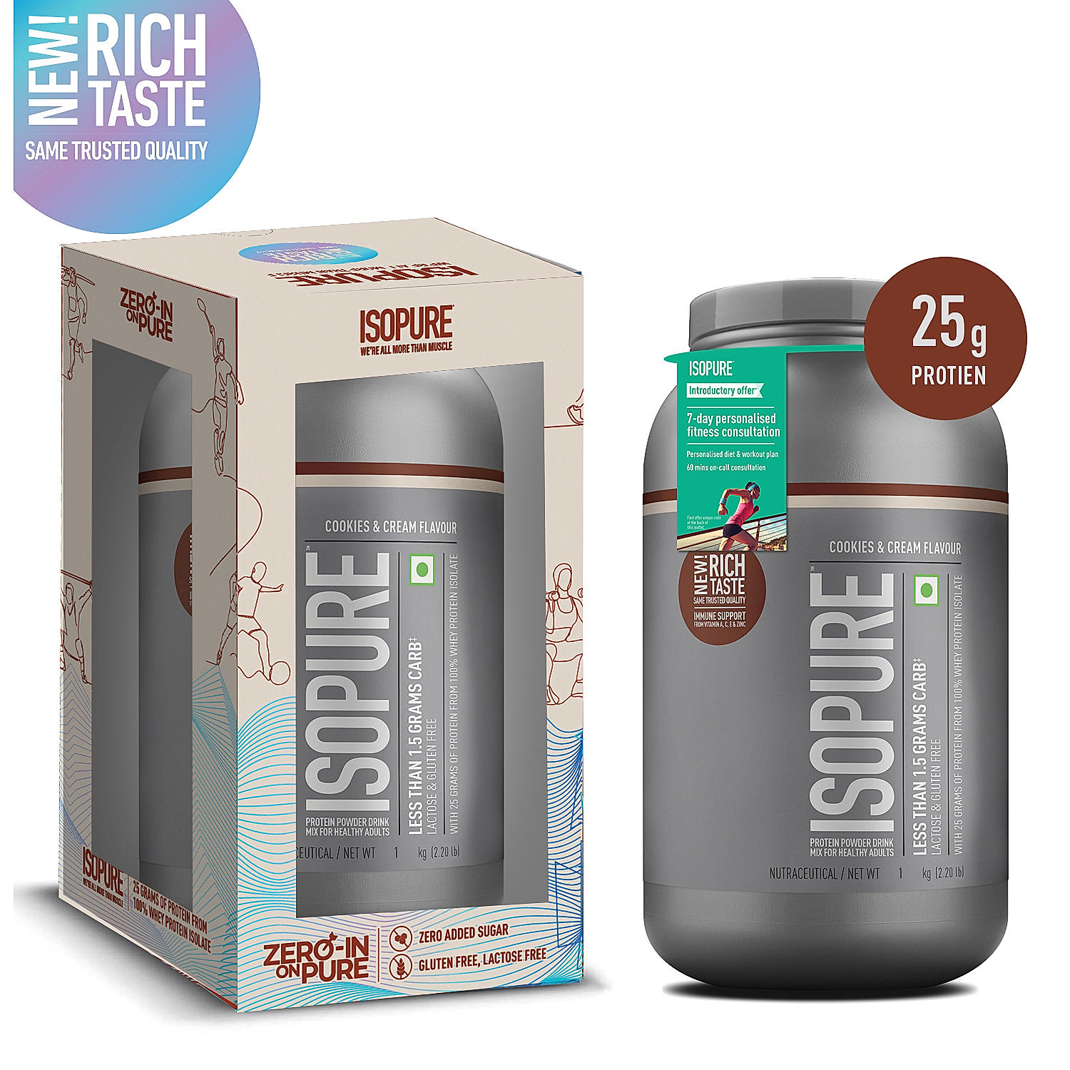 Isopure Whey Protein Isolate Powder With Vitamins For Immune Support ...