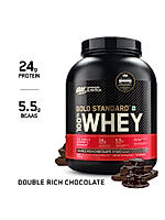 Gold Standard 100% Whey Protein Powder | Double Rich Chocolate | 5 lbs and Optimum Nutrition (ON) Gold Standard Pre-Workout- 142.5g/15 single serve packs (Green Apple Flavor), For Energy, Focus, Power, Endurance & Performance