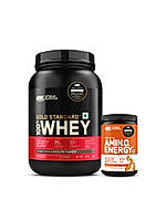 Gold Standard 100% Whey Protein Powder | Double Rich Chocolate | 2 lbs and Essential Amin.O. Energy | Orange | 270 g