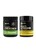 Micronized Creatine Powder | Unflavoured | 100 g + Multivitamin for MEN- 60 Tablets