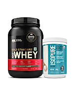 Gold Standard 100% Whey Protein Powder  Double Rich Chocolate 2 lbs + Isopure Collagen Peptides 250g