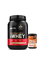 Gold Standard 100% Whey Protein Powder | Vanilla Ice Cream | 2 lbs and Essential Amin.O. Energy | Orange | 270 g