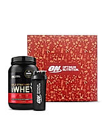 Lean Pro Gift Box - Gold Standard 100% Whey Protein Powder Double Rich Chocolate 2 lb + Free Optimum Nutrition Festive Shaker 