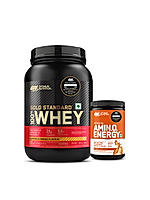 Limited Edition Optimum Nutrition (ON) Gold Standard 100% Whey Protein Powder 2 lb, 907g (Alphonso Mango) and Essential Amin.O. Energy | Orange | 270 g