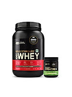 Gold Standard 100% Whey Protein Powder | Double Rich Chocolate | 2 lbs and Micronized Creatine Powder | Unflavoured|100 g