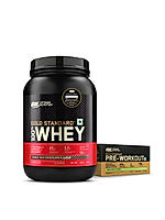 Optimum Nutrition (ON) Gold Standard Pre-Workout- 142.5g/15 single serve packs (Green Apple Flavor), For Energy, Focus, Power, Endurance & Performance and Gold Standard 100% Whey Protein Powder | Double Rich Chocolate | 2 lbs