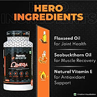 Patanjali Nutrela Sports Organic Omega 3,6,7 & 9 (90 Capsules) | Use Code ACTIVE