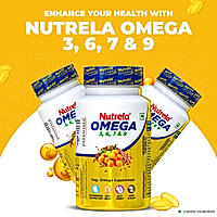 Patanjali Nutrela Omega 3 6 7 & 9 - 60 Capsules (Pack of 1)