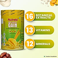 Patanjali Nutrela Weight Gain - Mango Flavour - 500g + FREE Shaker