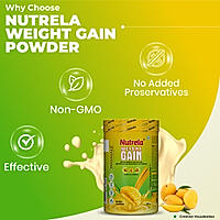 Patanjali Nutrela Weight Gain - Mango Flavour - 500g + FREE Shaker